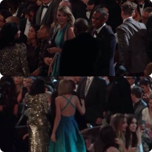 Taylor Swift, Kanye West and Kim Kardashian talking to each other