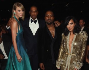 Taylor Swift, Jay Z, Kanye West and Kim Kardashian posed for a snap