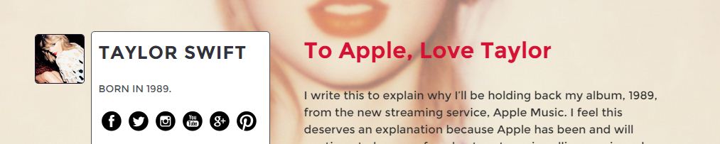 taylor swift speaks to apple music