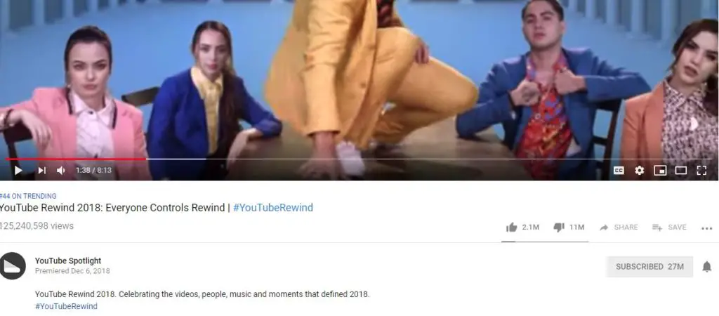 youtube rewind 2018 most disliked video on youtube