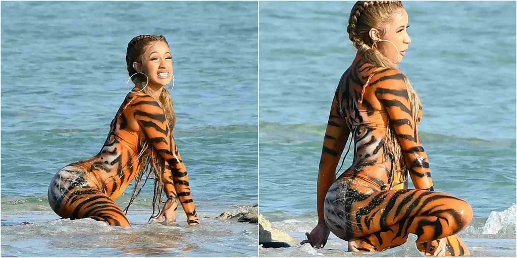 CARdi b body pain tiger music video
